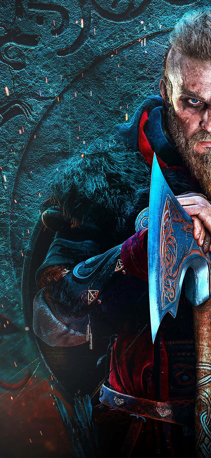 Android Assassin's Creed Valhalla Φόντο Αριστερό Πρόσωπο Ταπετσαρία