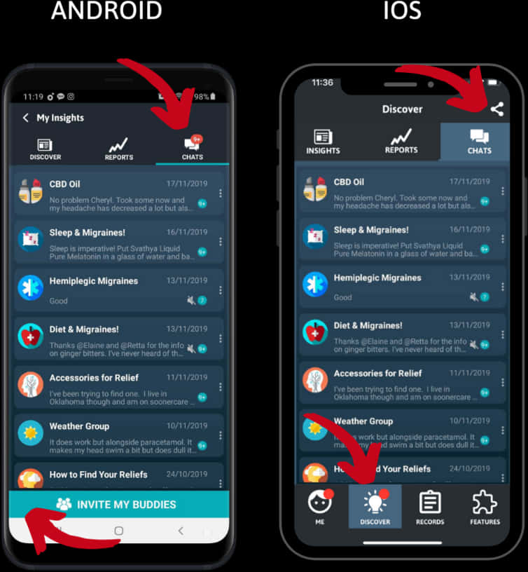 Σύγκριση διεπαφής εφαρμογής Androidvsi O S Ταπετσαρία
