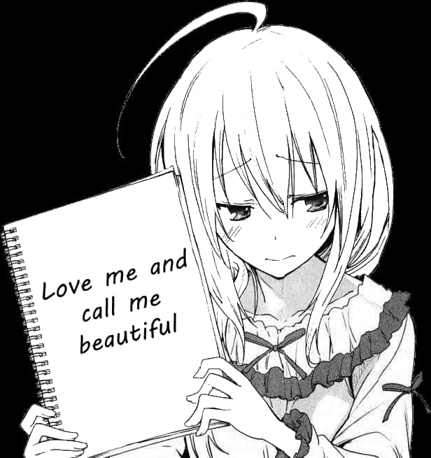 Αίτημα Κοριτσιού Anime που Κρατάει Σημειωματάριο Ταπετσαρία