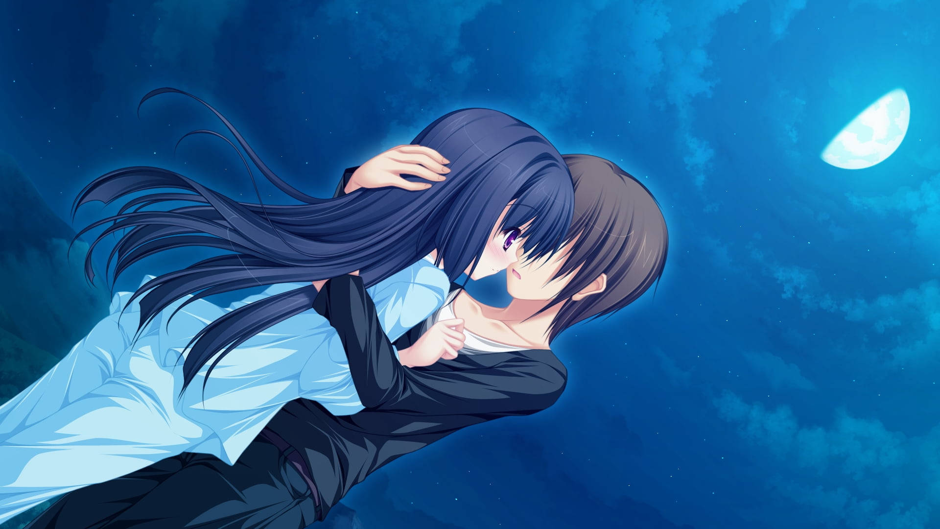 Αγκαλιά Anime Κάτω από το Φεγγάρι Ταπετσαρία