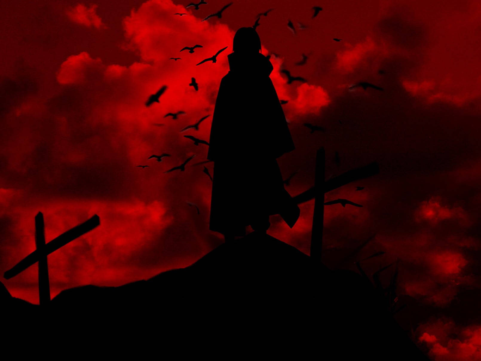 Κόκκινη Σιλουέτα Anime Ταπετσαρία