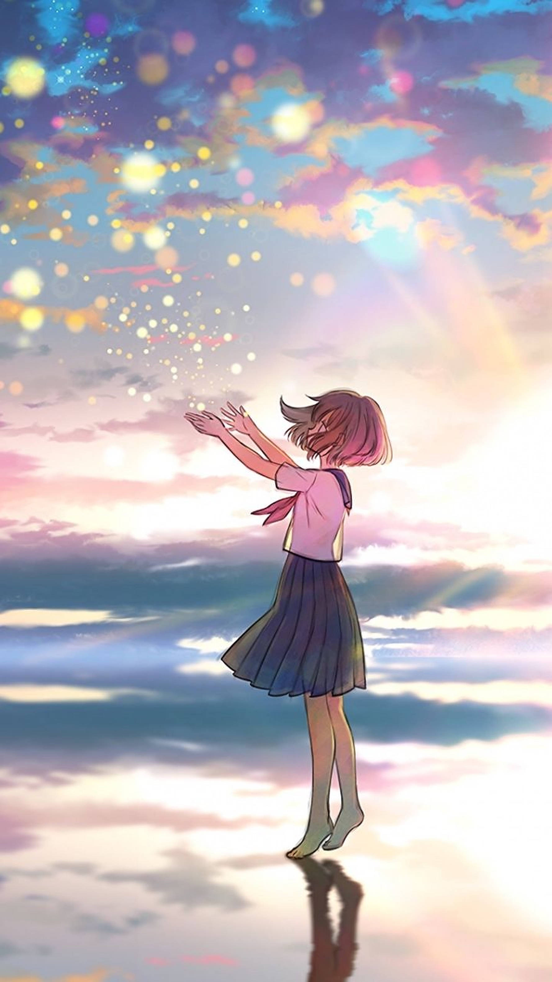 Αισθητική Anime Μαθήτρια Ταπετσαρία