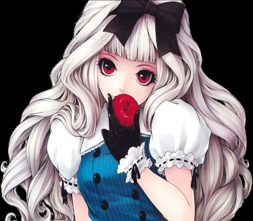 Κορίτσι Anime με Μήλο Ταπετσαρία