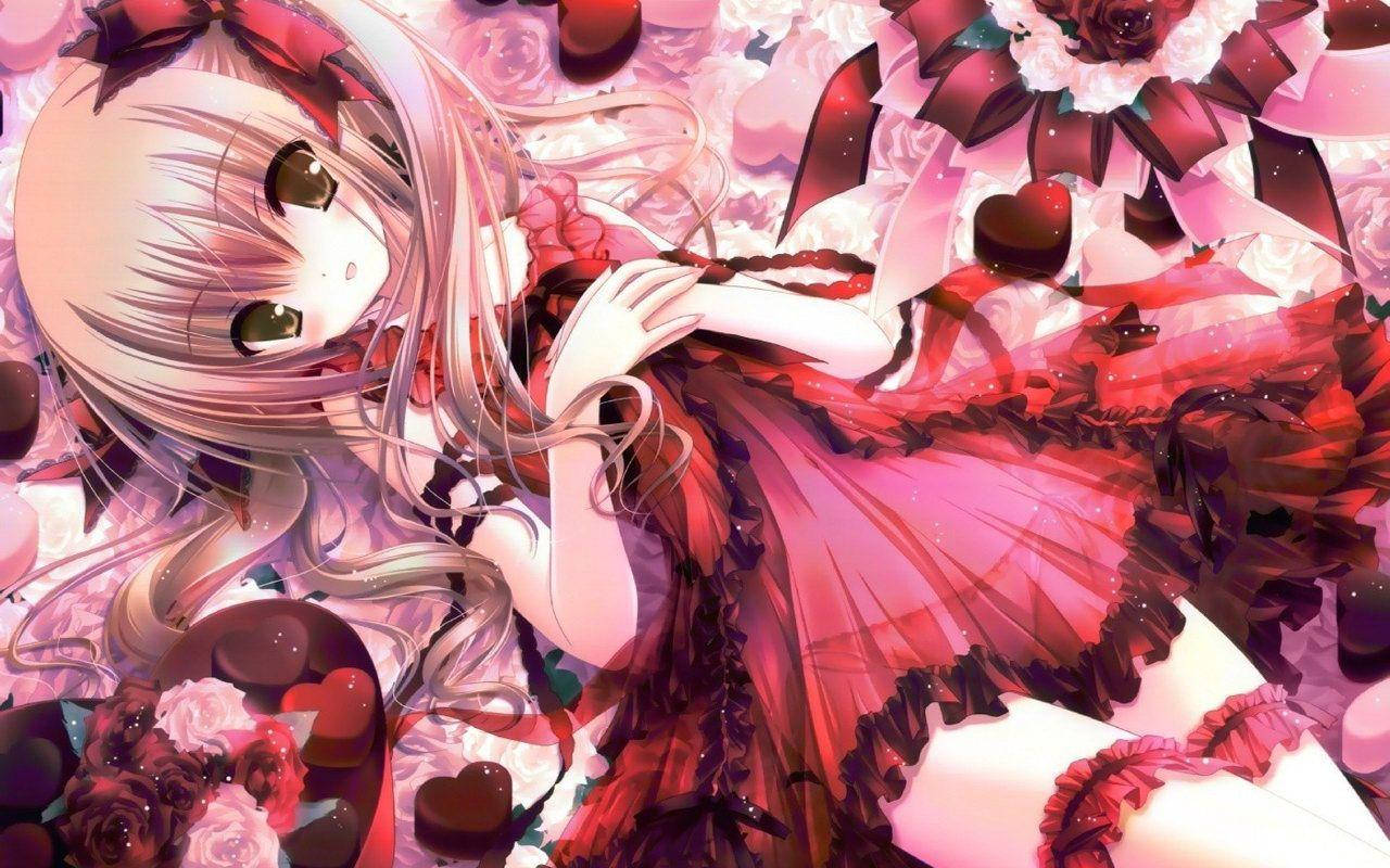 Anime Χαριτωμένο Κορίτσι Μεγάλα Μάτια Ταπετσαρία