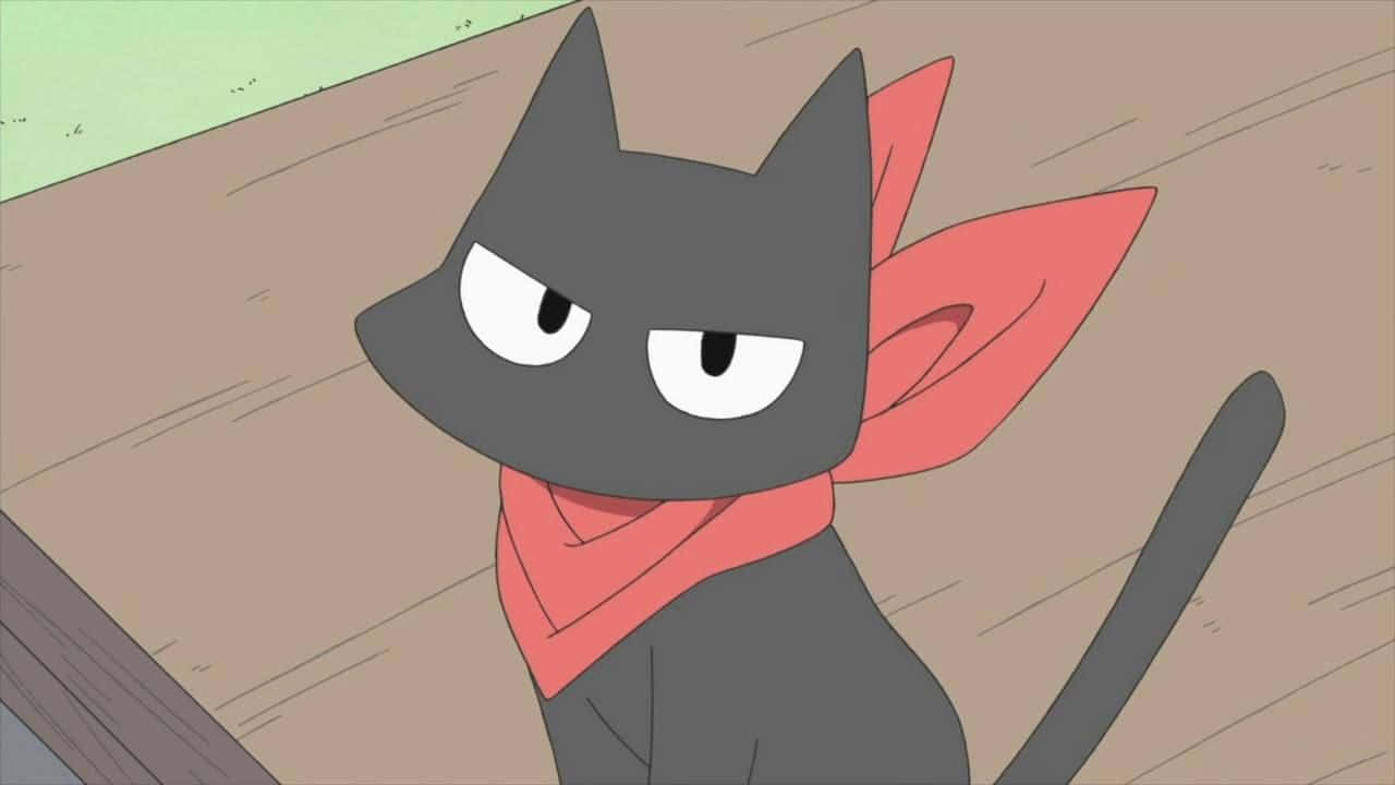 Χαριτωμένη anime γάτα κοιτάζει την κάμερα Ταπετσαρία