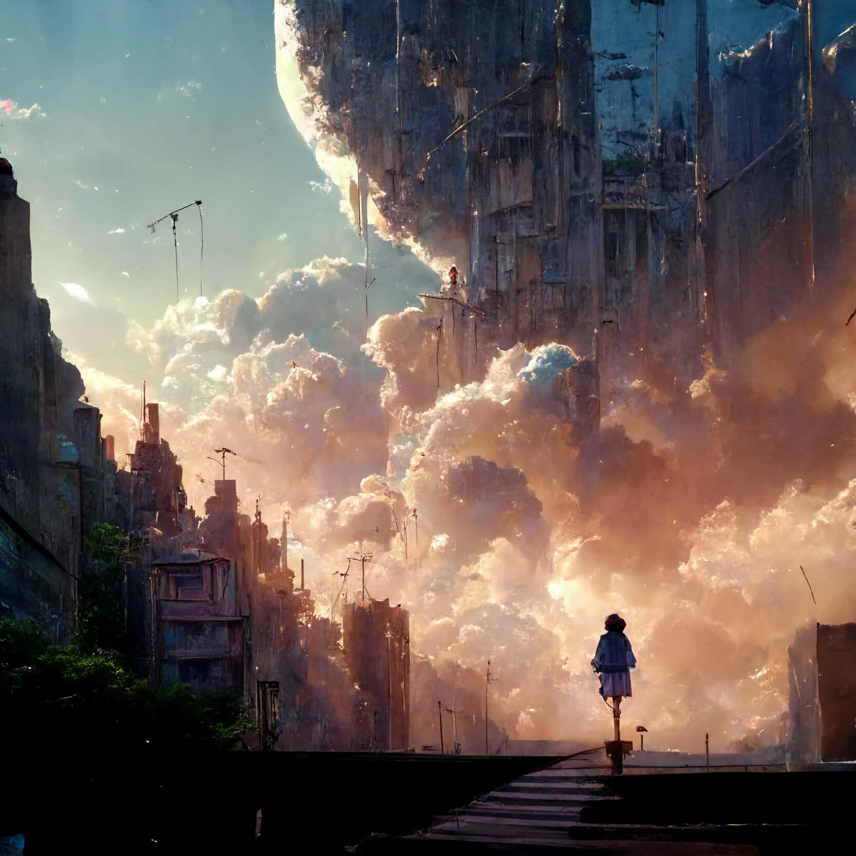 Εξερευνήστε τη ζωντανή και πολύχρωμη Anime Πόλη! Ταπετσαρία