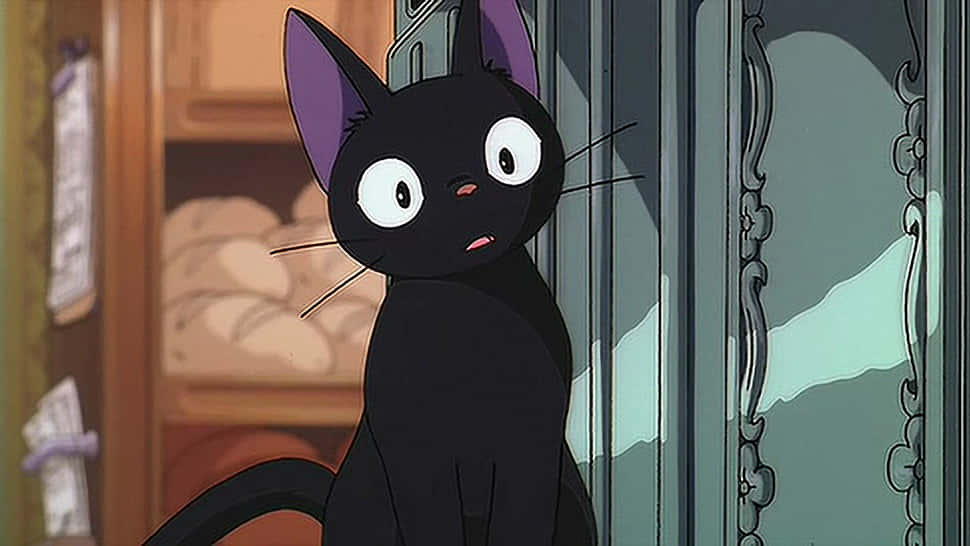 Μια γαλάζια anime γάτα απολαμβάνει το ηλιοβασίλεμα Ταπετσαρία