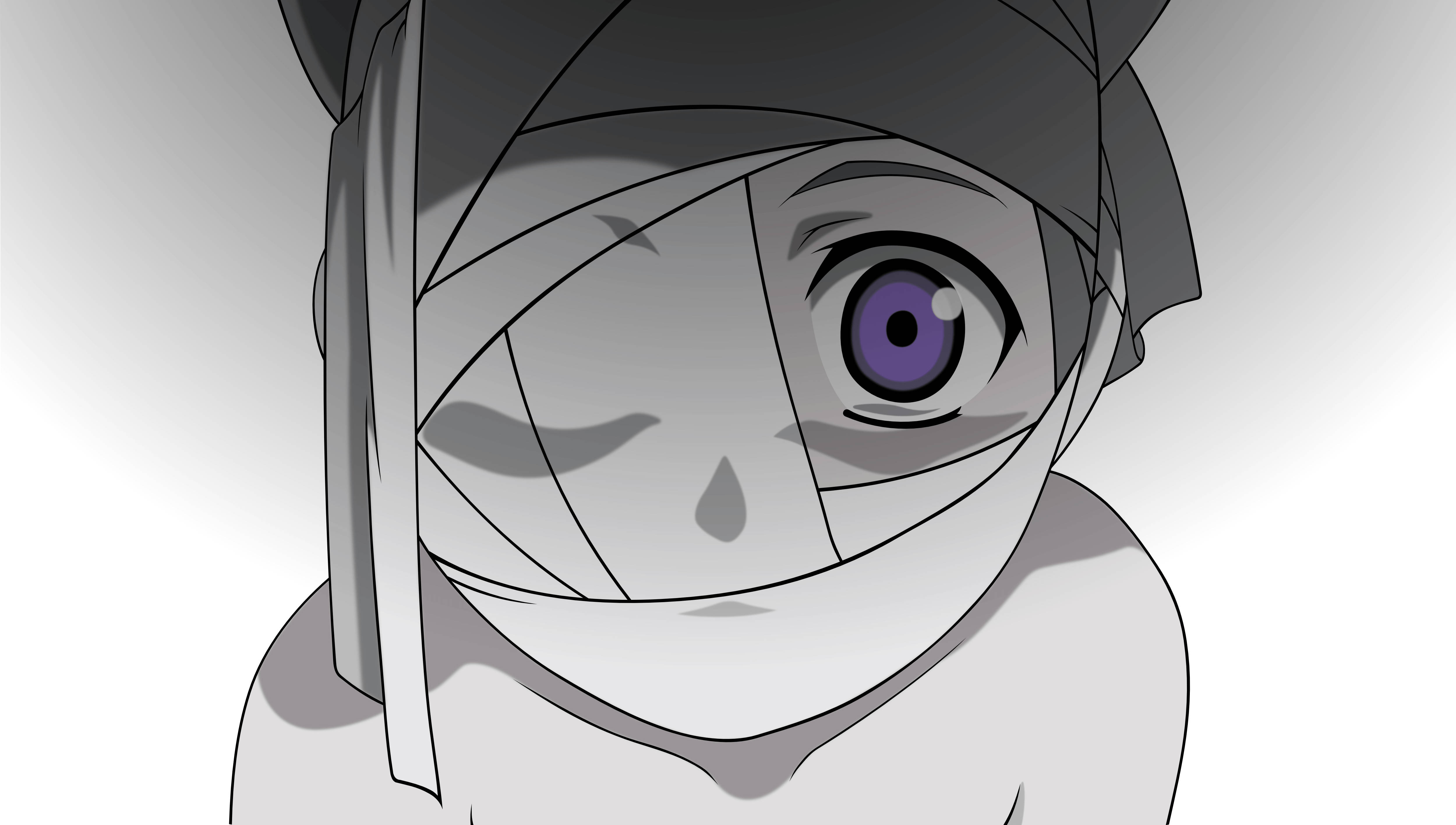 Αγόρι Anime με Επιδέσμους στο Κεφάλι Καλή Φωτογραφία Προφίλ Ταπετσαρία