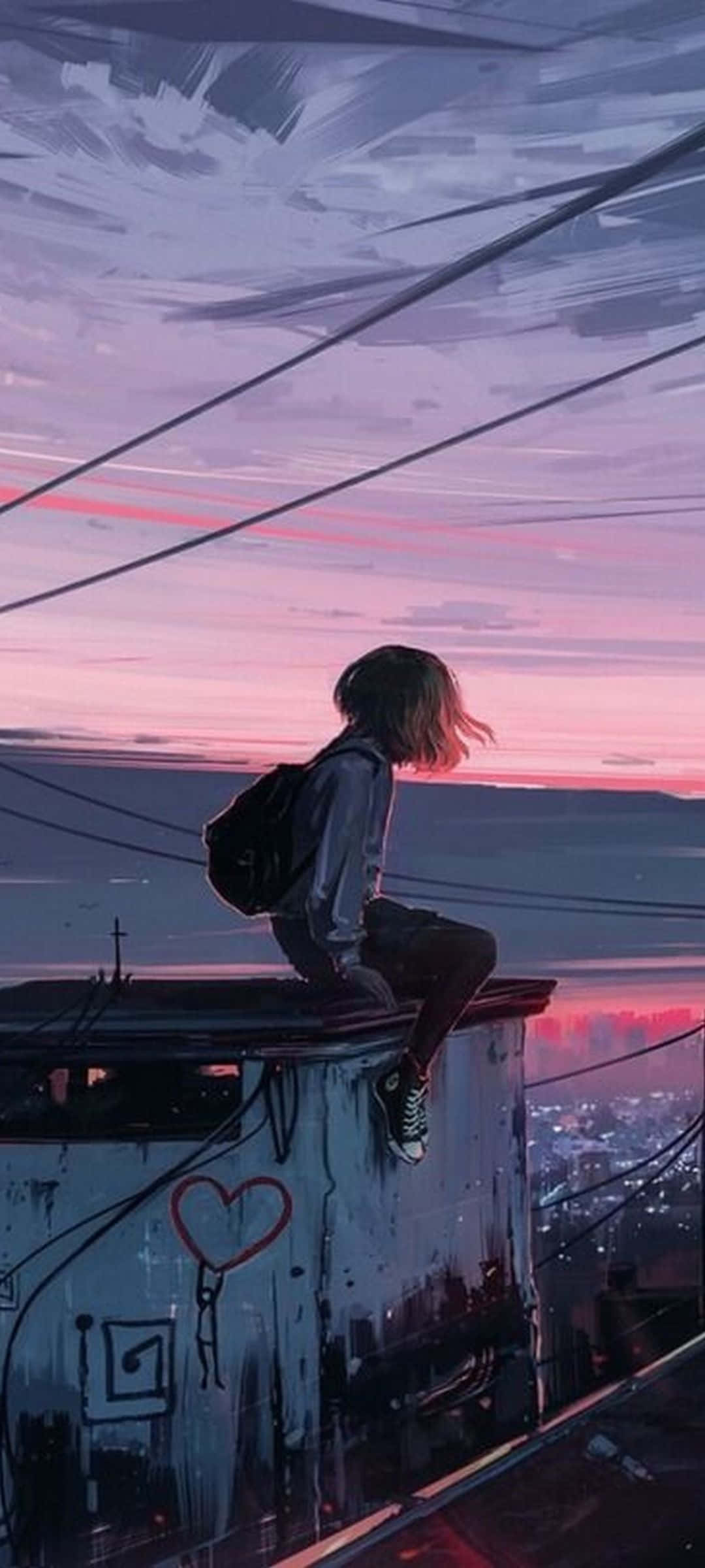 Ηλιοβασίλεμα_ Περισυλλογή_ Στυλ Anime Ταπετσαρία