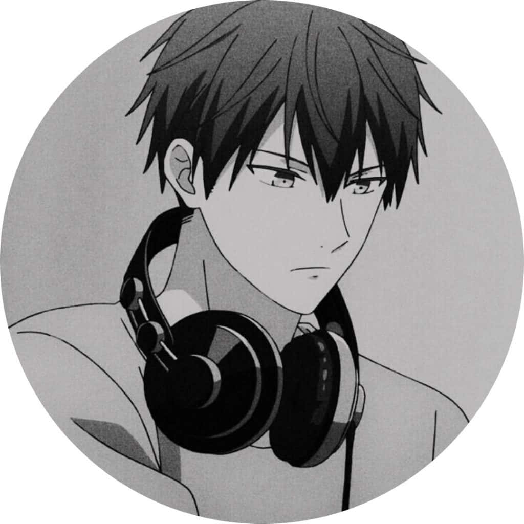 Μαύρο Anime Avatar με Ακουστικά Ταπετσαρία