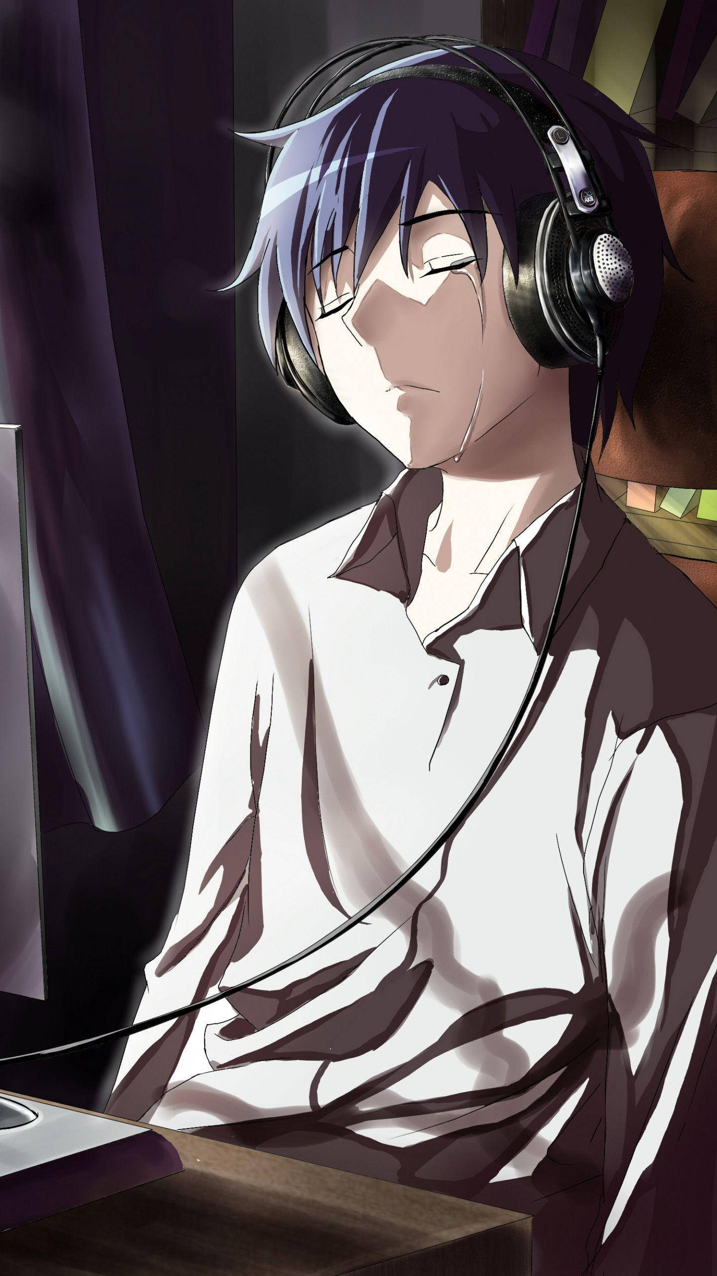 Όμορφο Anime Avatar Κλαίει Ο Τύπος Ταπετσαρία