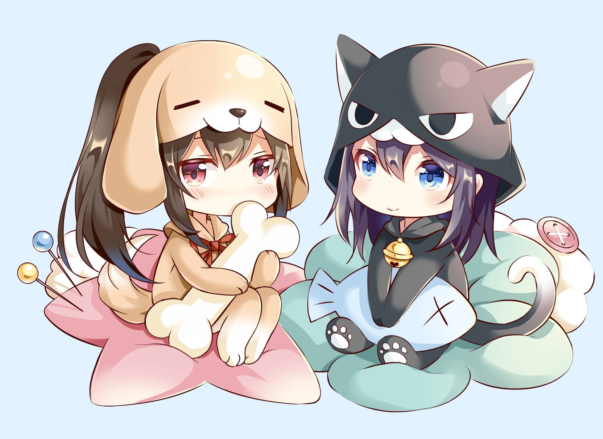 Κορίτσι Anime Chibi με Hoodie Ταπετσαρία