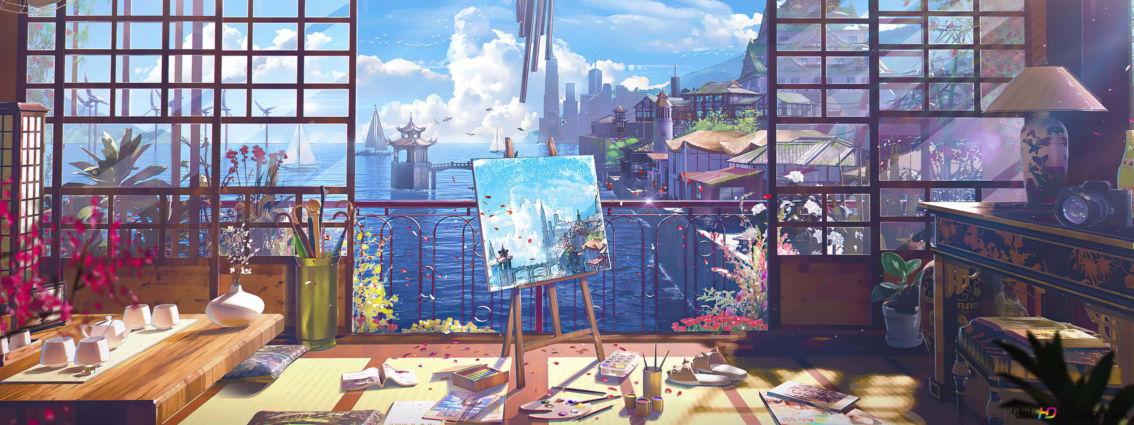 Καλώς ήρθατε στην Anime City - το φουτουριστικό κέντρο του animation και του πολιτισμού Ταπετσαρία