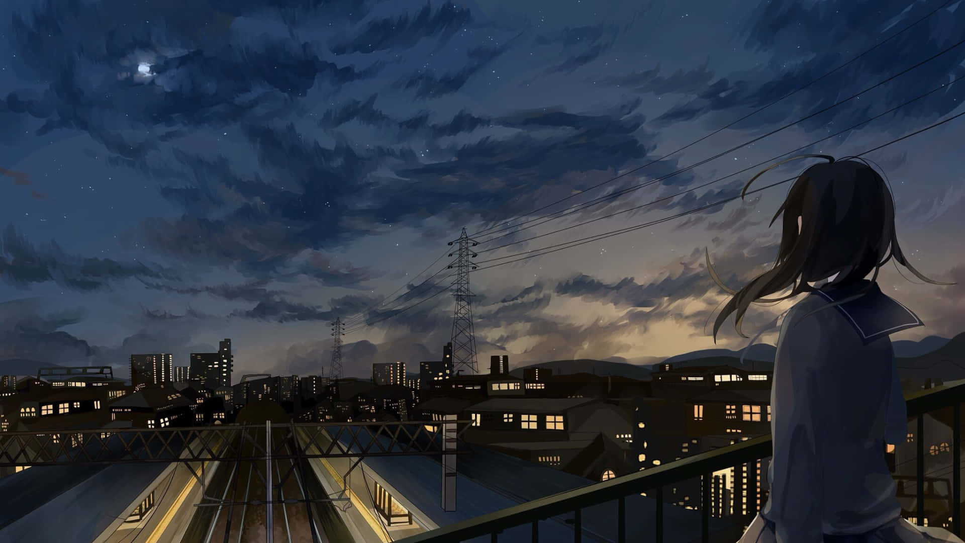 Εξερευνήστε τους πολύχρωμους δρόμους της Anime City! Ταπετσαρία