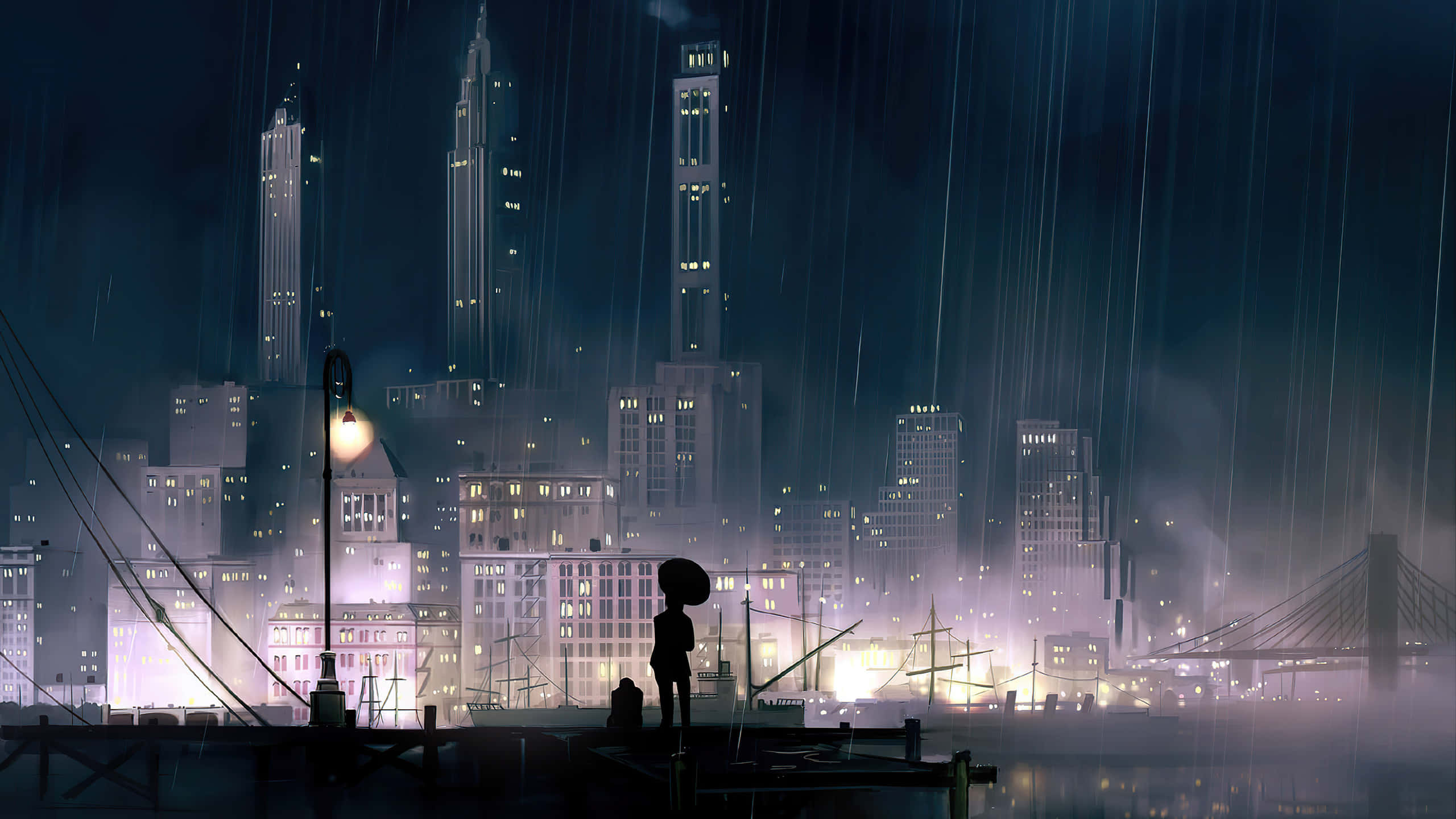 Βυθιστείτε στην ομορφιά της Anime City! Ταπετσαρία