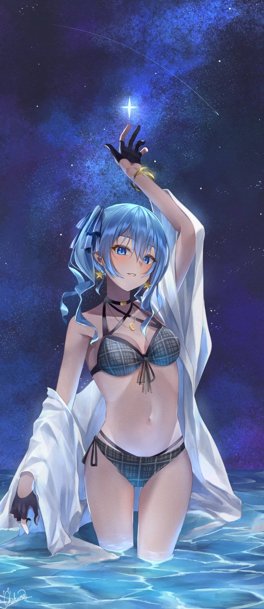 Κορίτσι Anime σε Μπικίνι τη Νύχτα Ταπετσαρία
