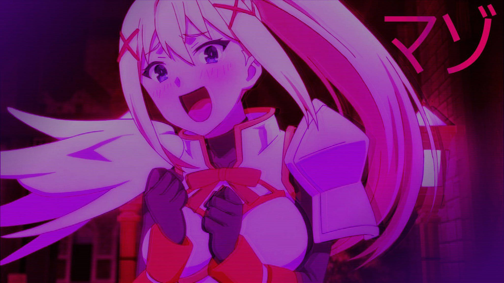 Ροζ Anime Αισθητική Darkness Ταπετσαρία