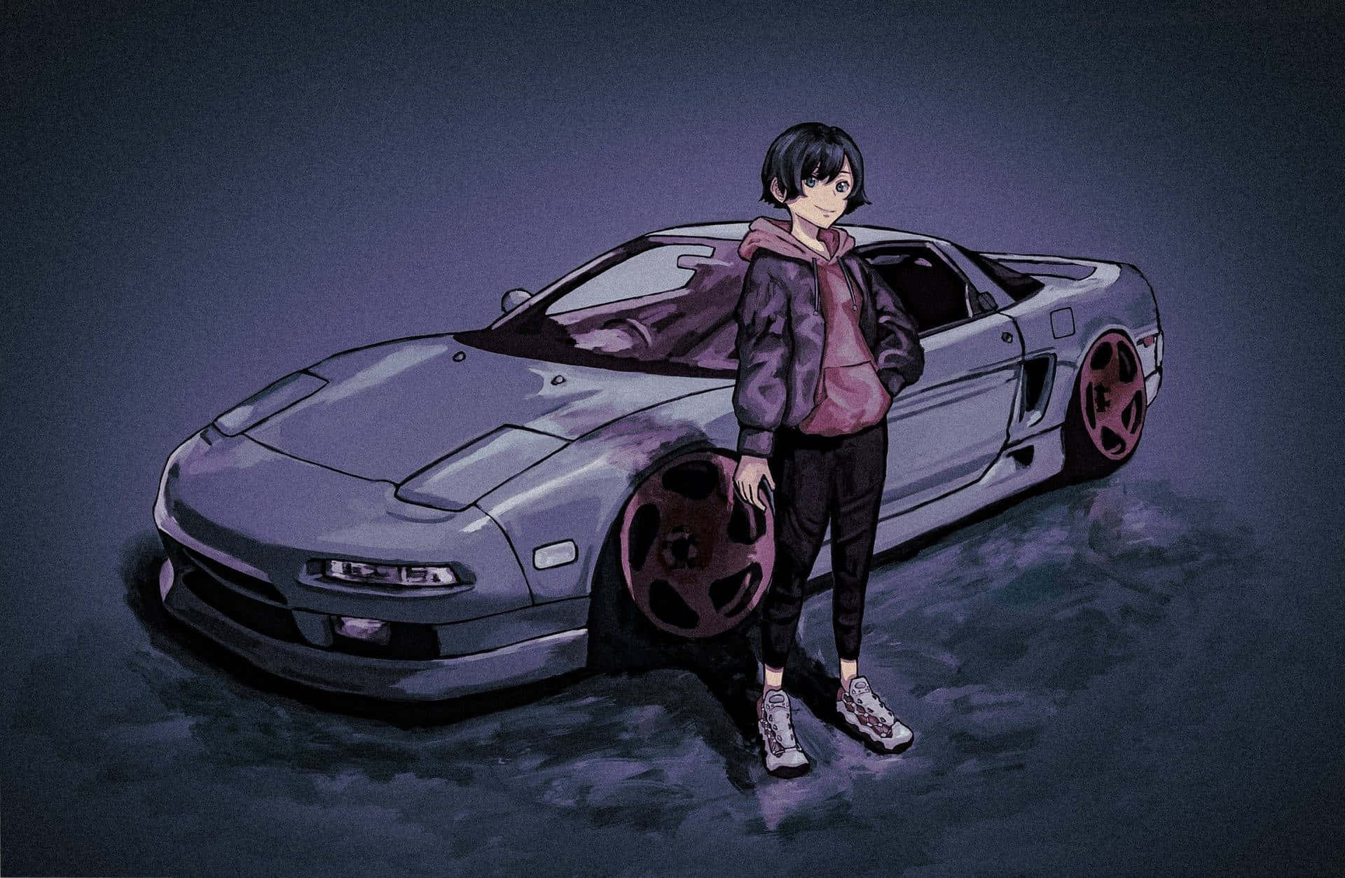 Υψηλής Ταχύτητας Περιπέτεια με Anime Αυτοκίνητο Ταπετσαρία