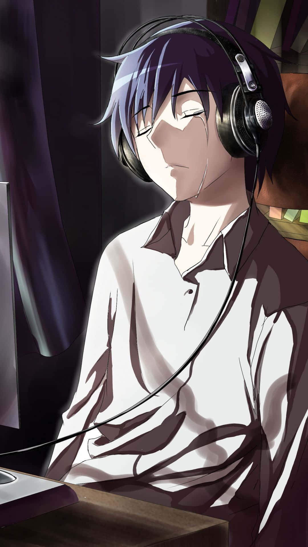 Λυπημένο Anime Αγόρι που Κλαίει Ταπετσαρία
