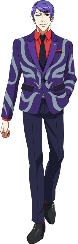 Κομψός χαρακτήρας anime με κοστούμι Ταπετσαρία