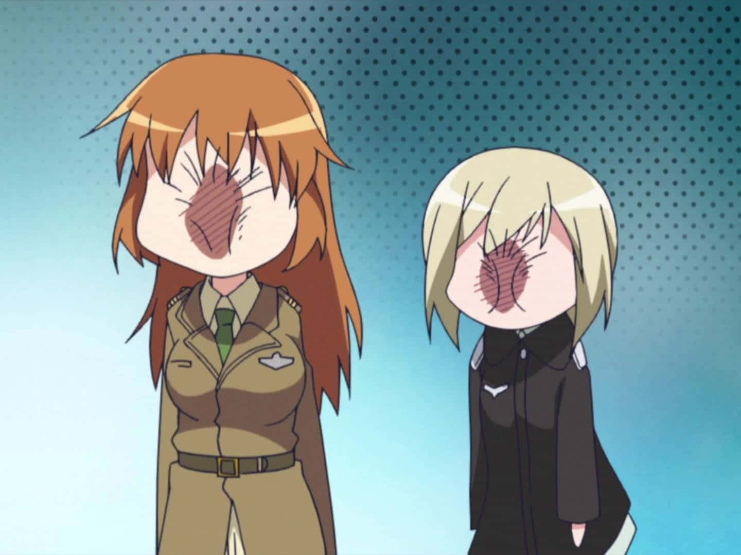 δύο κορίτσια anime με καλυμμένα τα πρόσωπά τους Ταπετσαρία