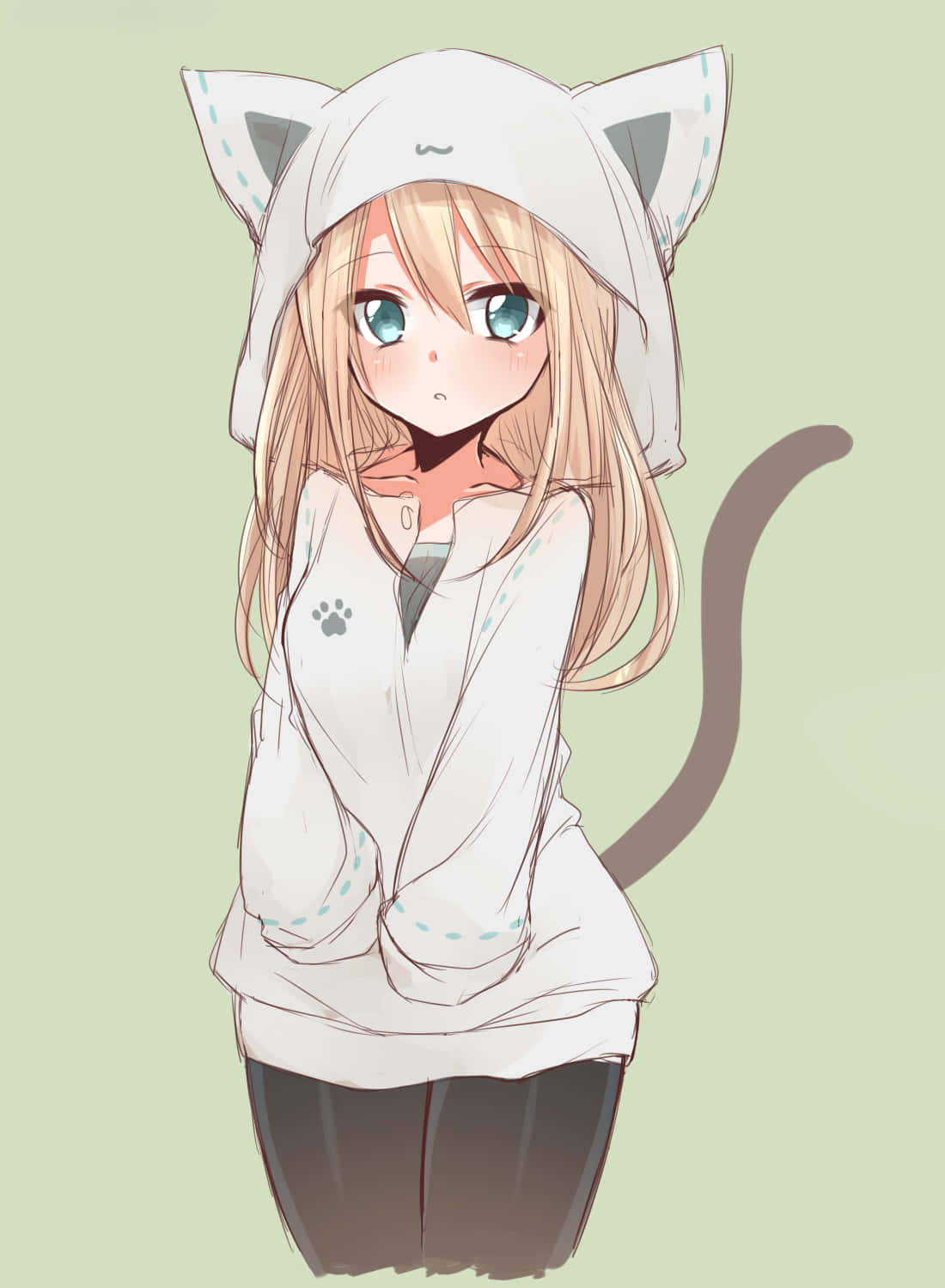 Anime κορίτσι με hoodie για ένα στιλάτο και άνετο look. Ταπετσαρία