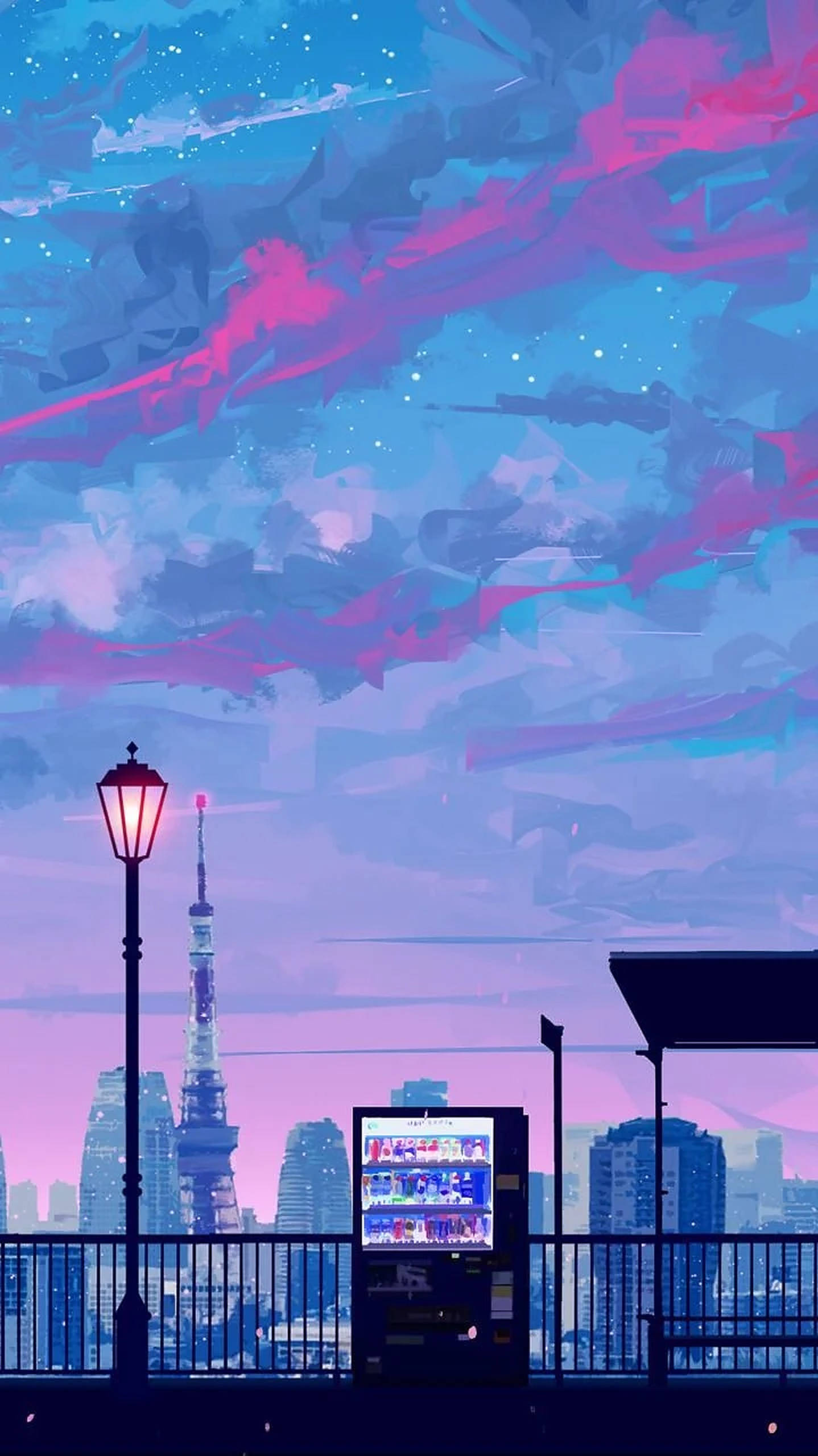 Αισθητική Anime Πόλης για iPhone Ταπετσαρία