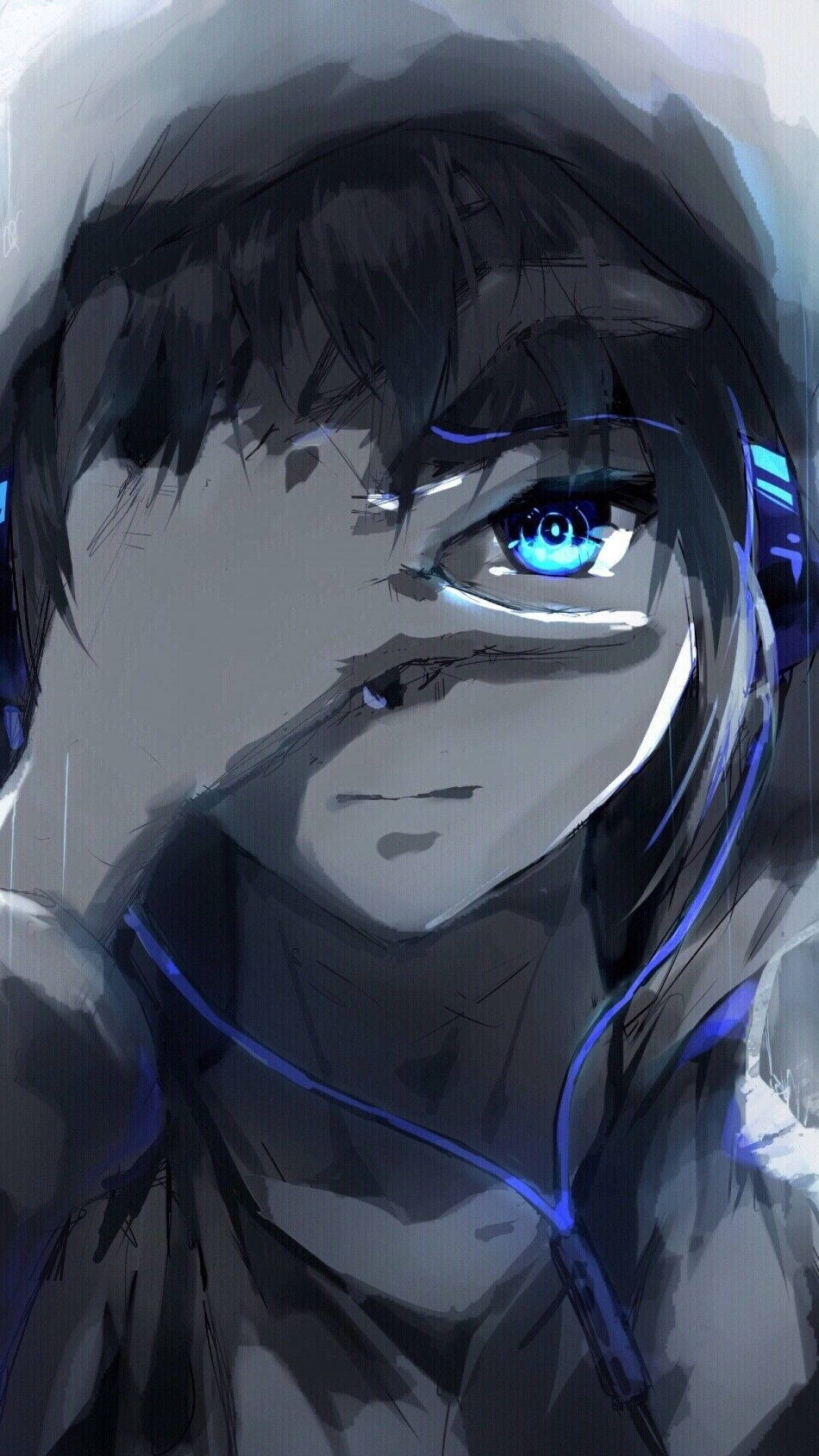 Αγόρι Anime με Μπλε Μάτια Ταπετσαρία