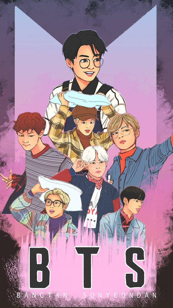 Anime Jungkook με τα Αγόρια Bangtan Ταπετσαρία