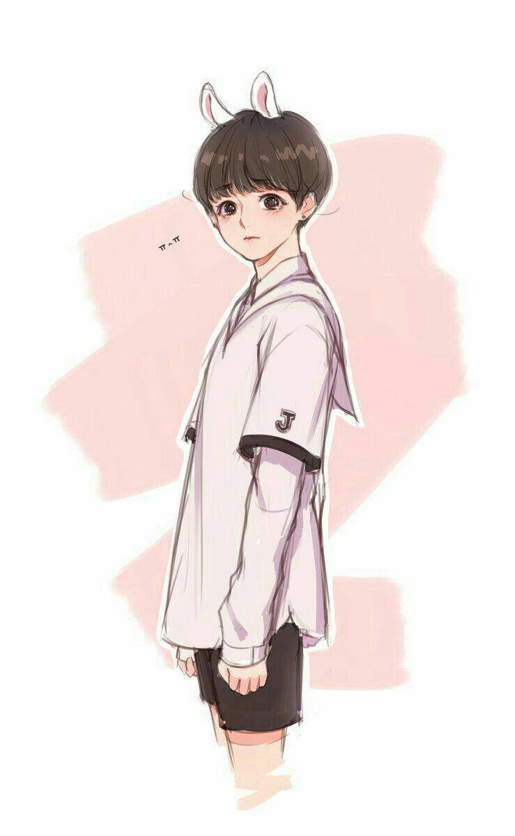 Anime Jungkook Pink Aesthetic για Κινητό Ταπετσαρία