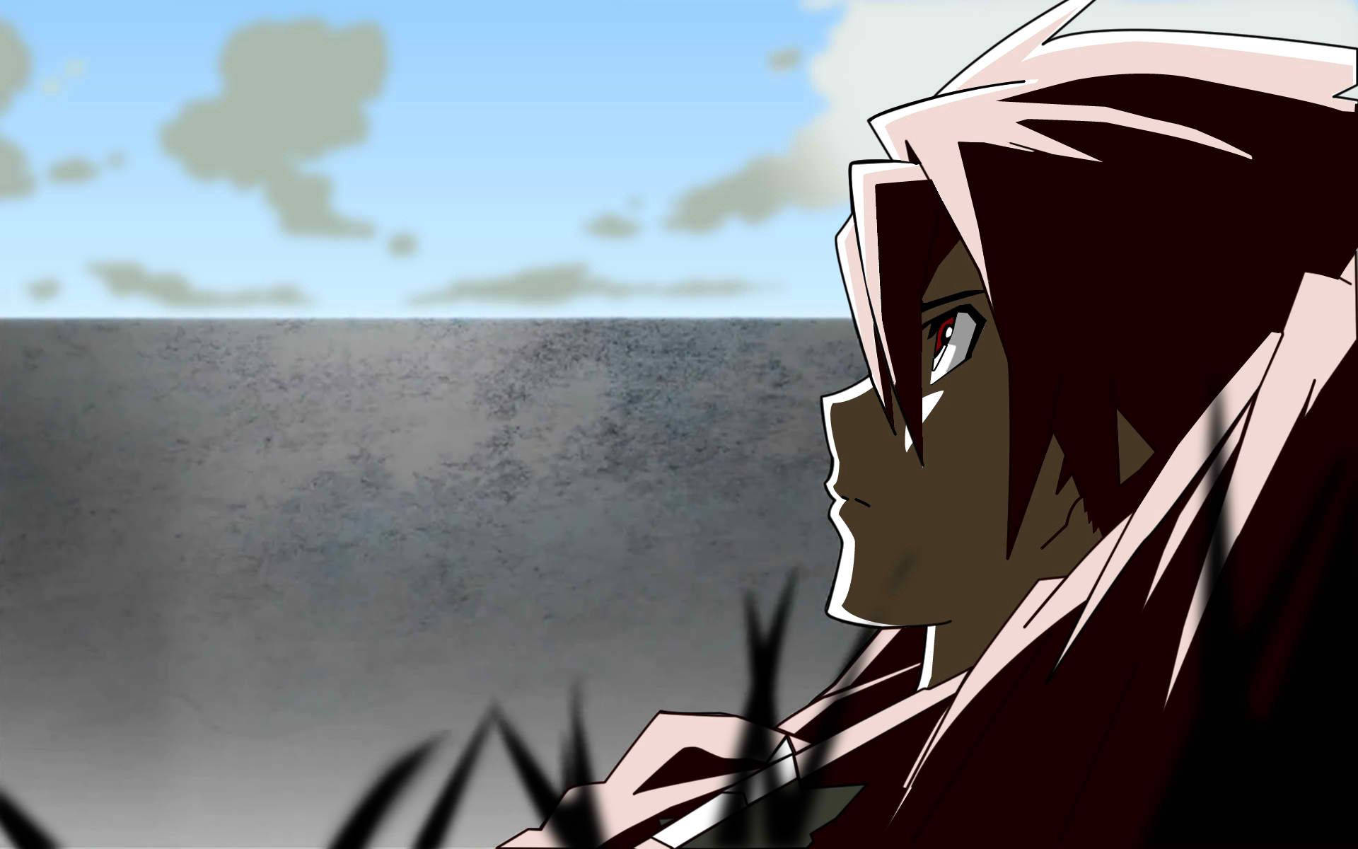 Μια κοπέλα anime ξαπλωμένη στο γρασίδι Ταπετσαρία