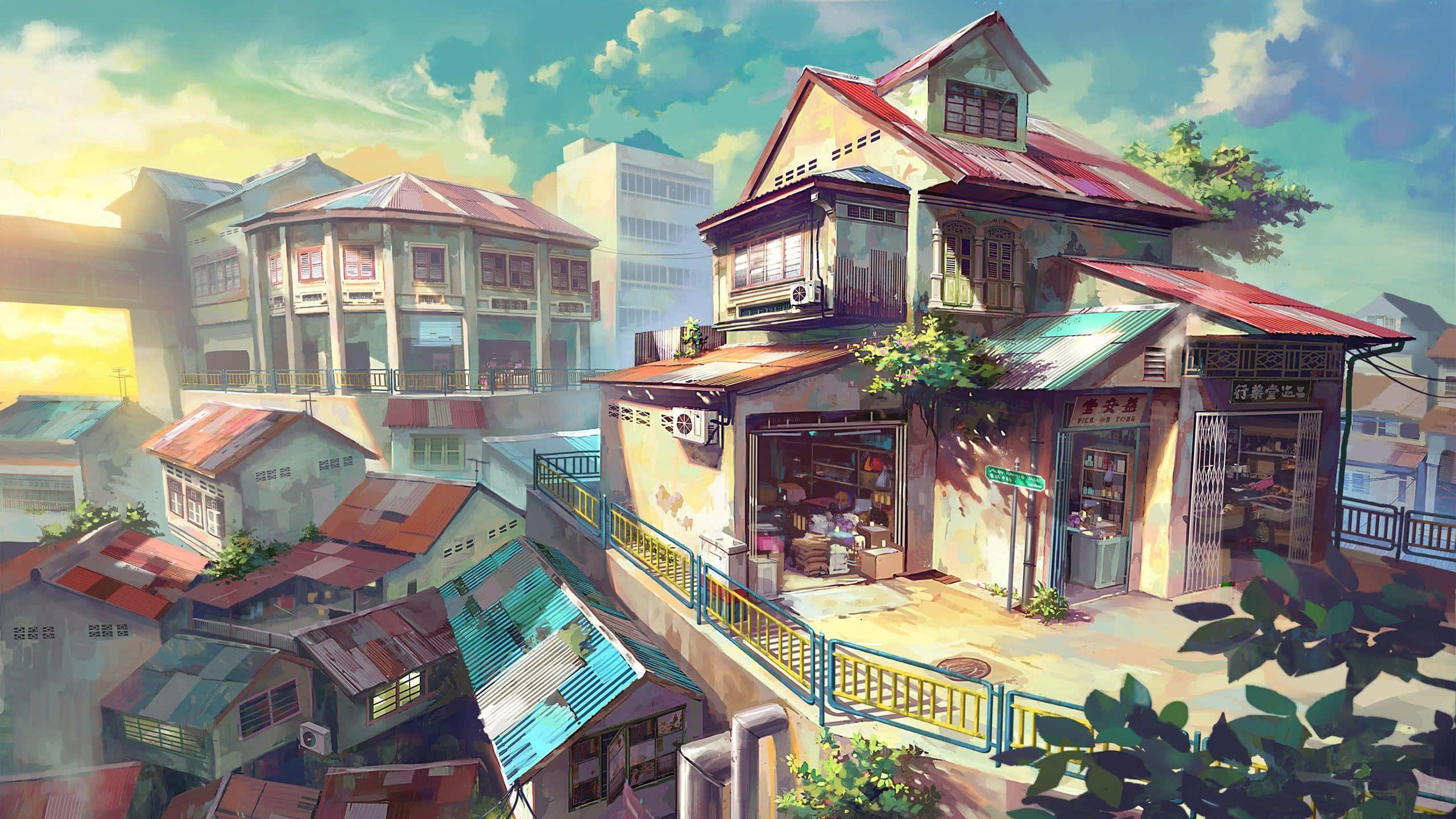 Μια γαλήνια γραφική θέα από το Anime Landscape Ταπετσαρία