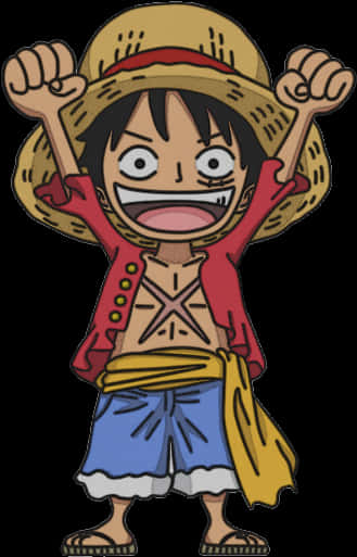 Ενθουσιασμένος χαρακτήρας anime Luffy Ταπετσαρία