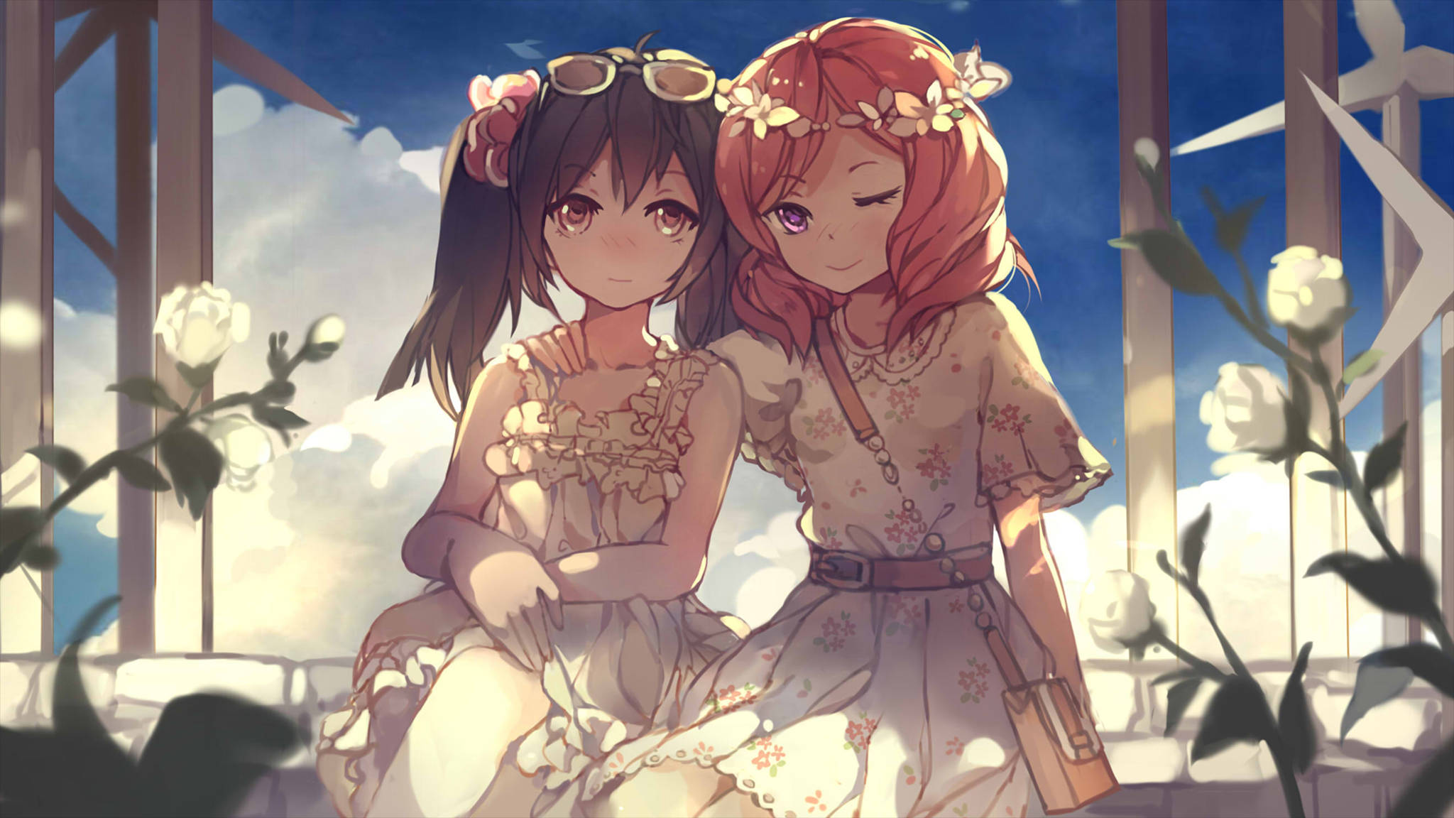 Anime Λεσβίες Maki και Nico Ταπετσαρία