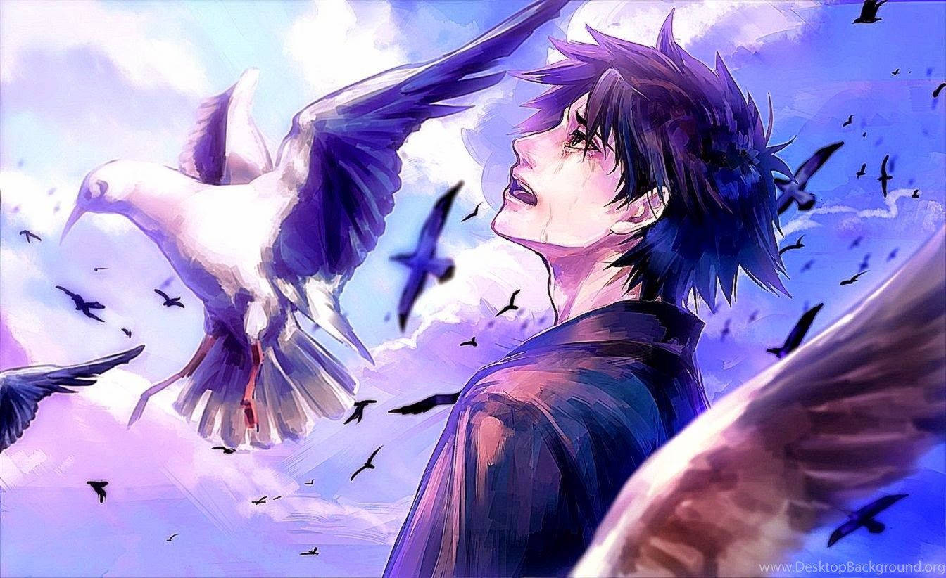 Ένα Λυπημένο Αγόρι Anime, Παρακολουθώντας μια Μοναχική Πτήση Πουλιών Ταπετσαρία