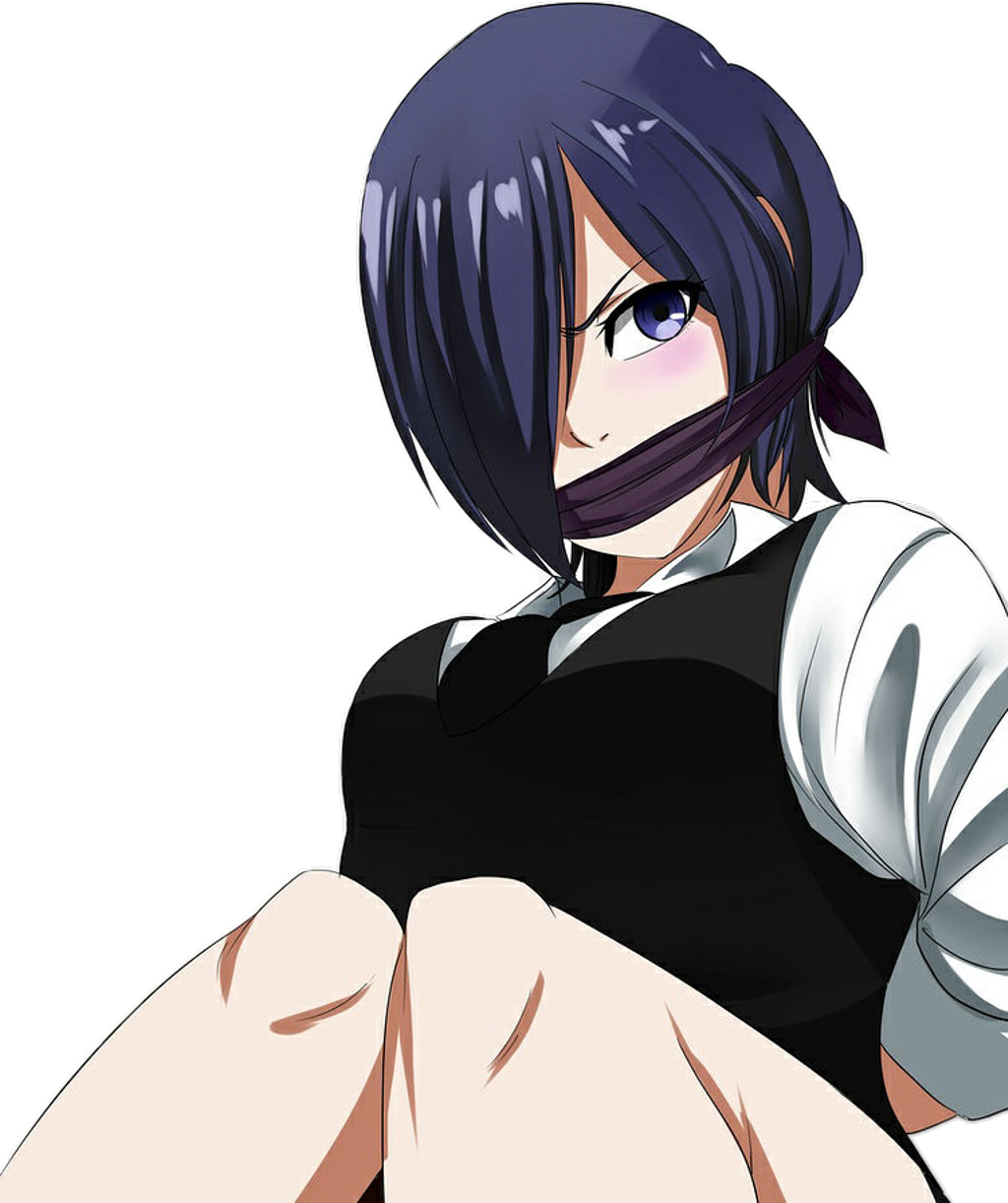 Anime χαρακτήρας με μωβ μαλλιά και μάσκα Ταπετσαρία