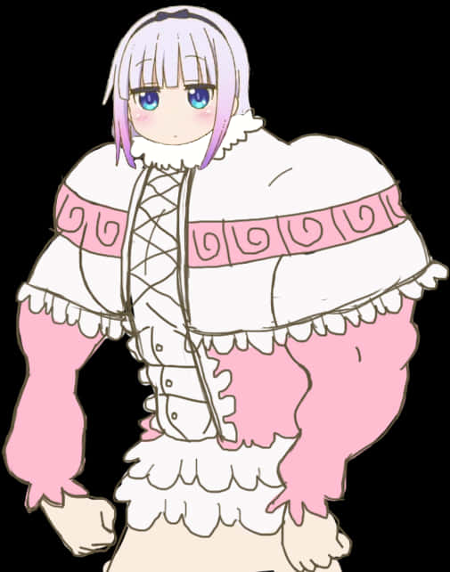 Anime χαρακτήρας με ροζ φόρεμα Ταπετσαρία