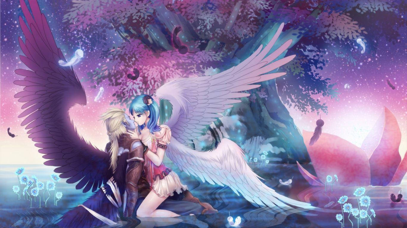 Ρομαντικός Άγγελος και Δαίμονας Anime Ταπετσαρία