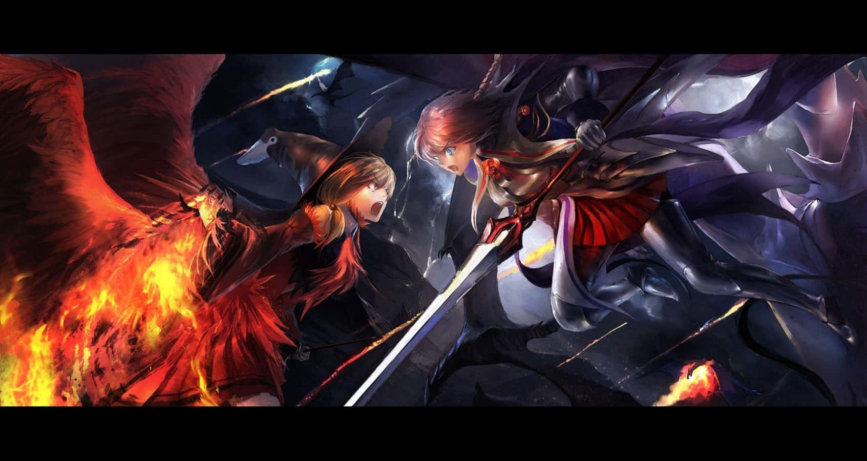 Δύο ισχυροί πολεμιστές σε μια επική μάχη anime Ταπετσαρία