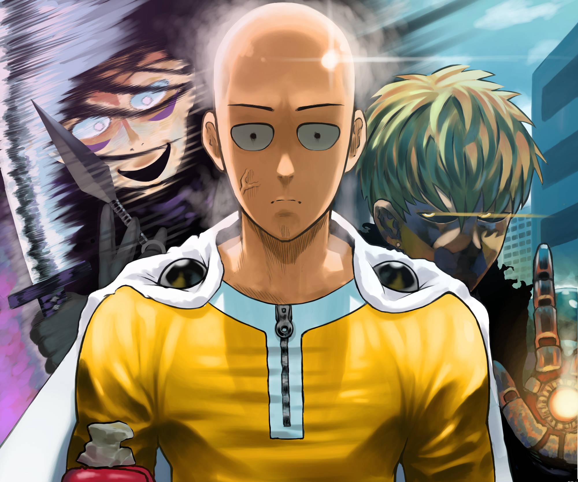 Αστείο Anime Saitama με Genos Ταπετσαρία