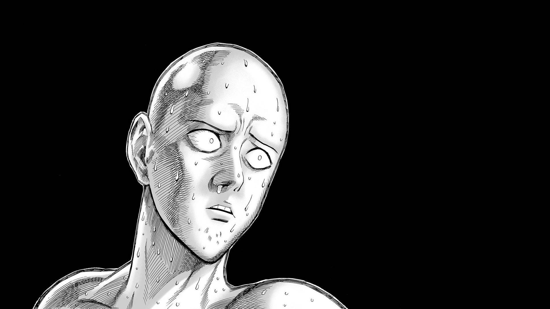 Ασπρόμαυρος Αστείος Anime Saitama Ταπετσαρία