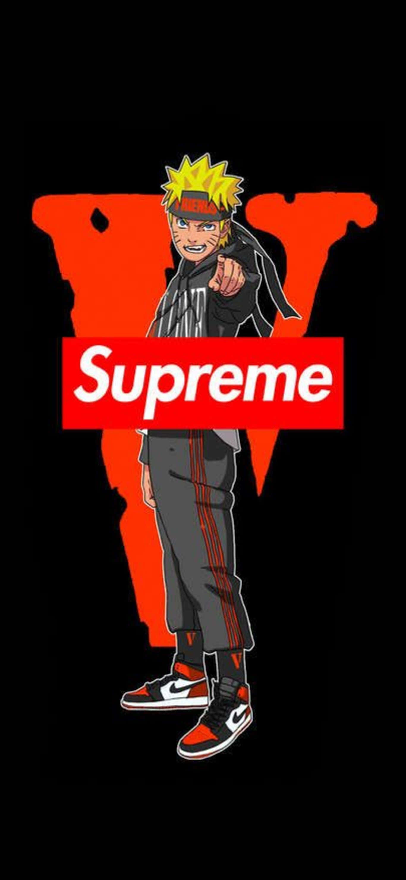 Anime χαρακτήρες με μοντέρνα και στυλάτα streetwear ρούχα Supreme Ταπετσαρία