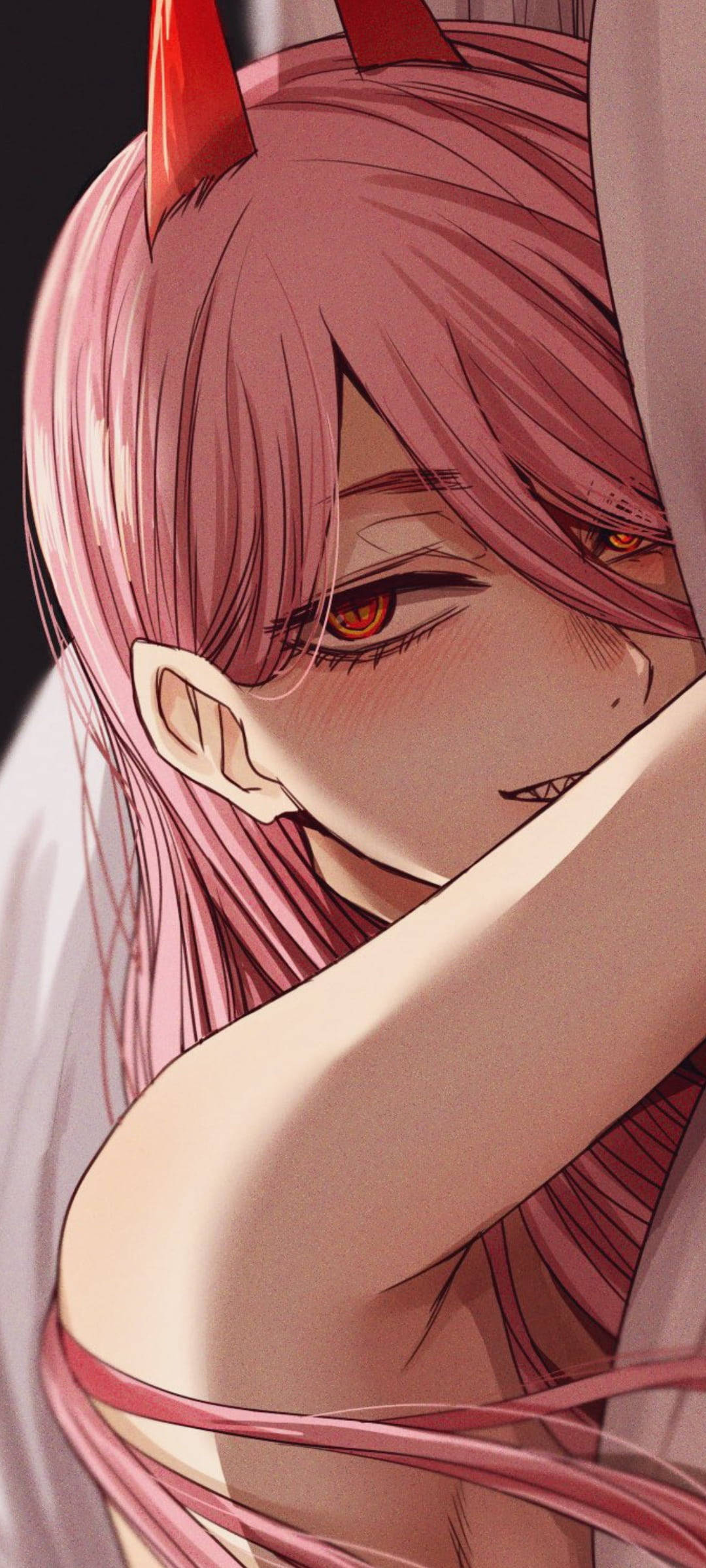 Anime Ροζ Κακιά Με Κέρατα Ταπετσαρία