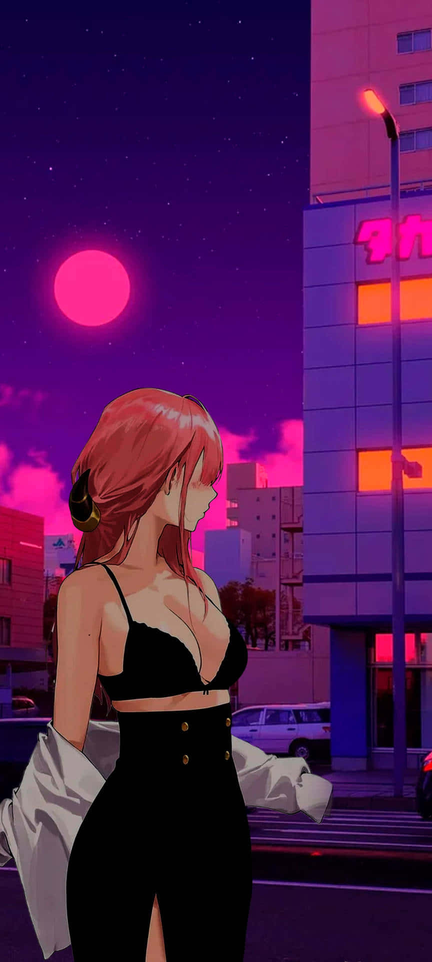 Anime Κτίριο Vaporwave Ταπετσαρία