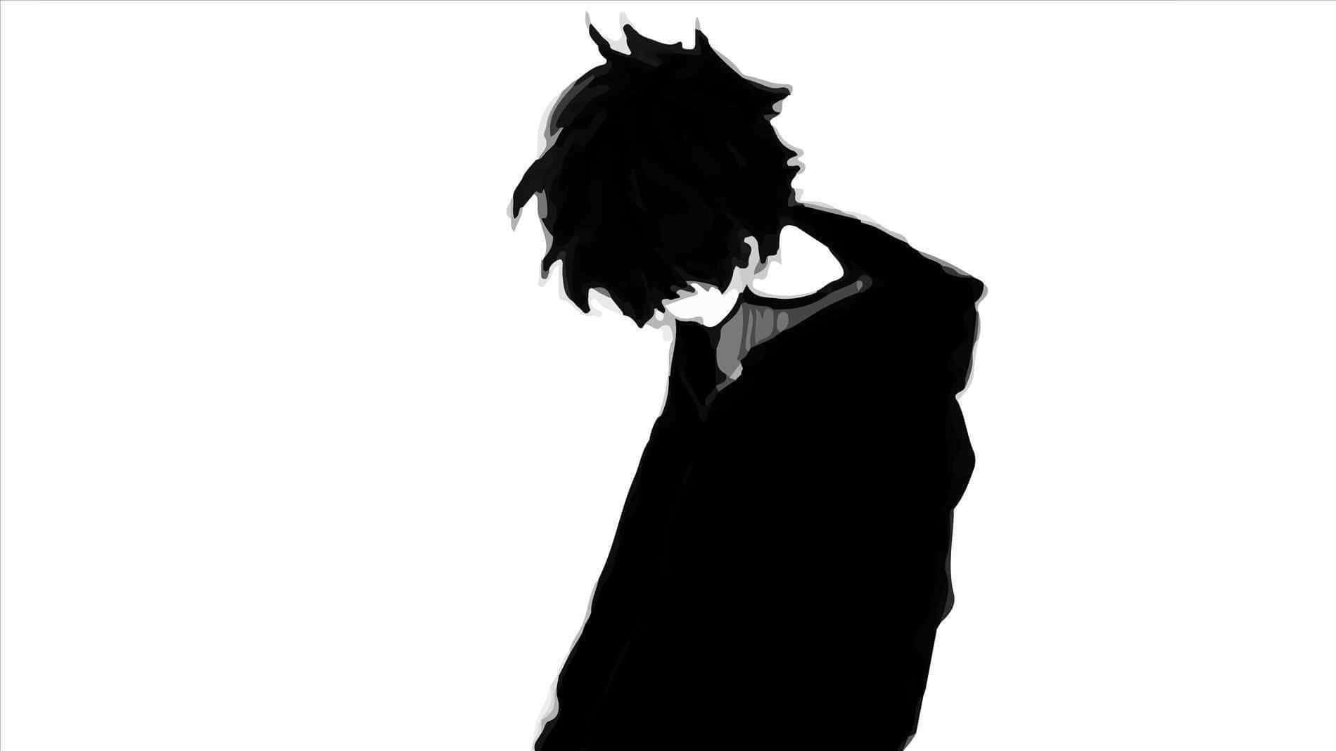 Αινιγματική Ασπρόμαυρη Σκηνή Anime Ταπετσαρία