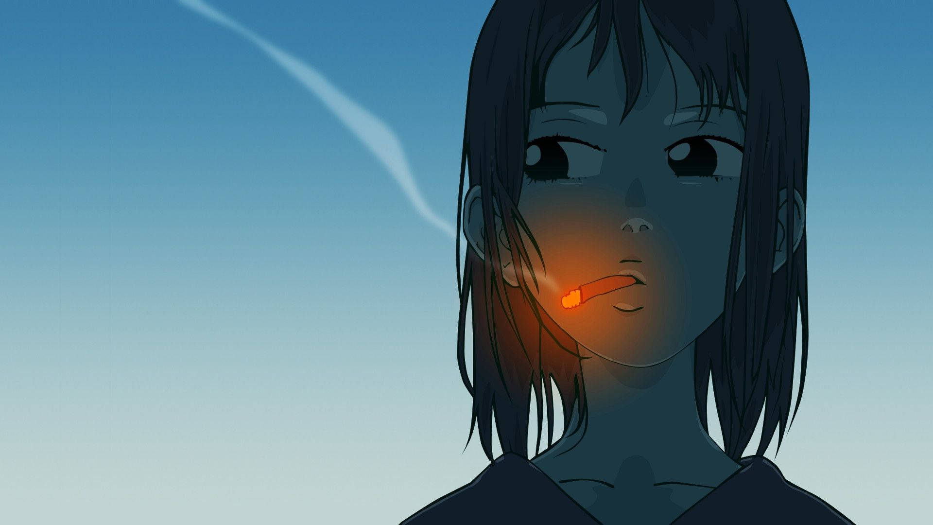 Θλιβερή Αισθητική Anime με Κάπνισμα Ταπετσαρία
