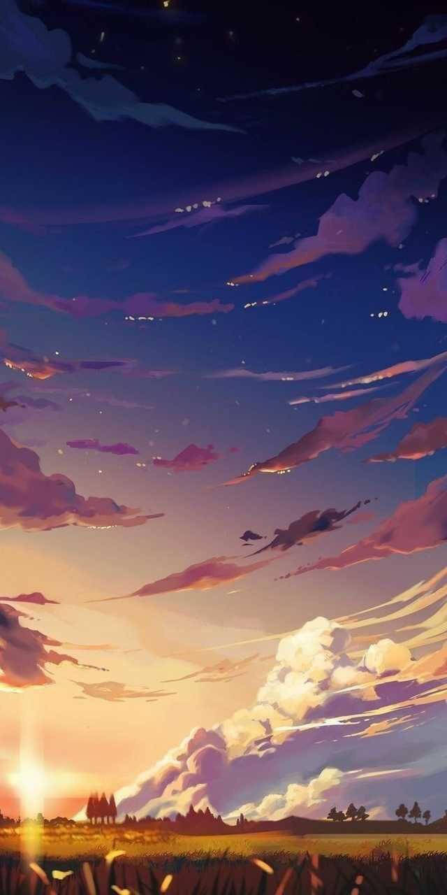 Γαλήνιος Αισθητικός Ουρανός Anime Ταπετσαρία