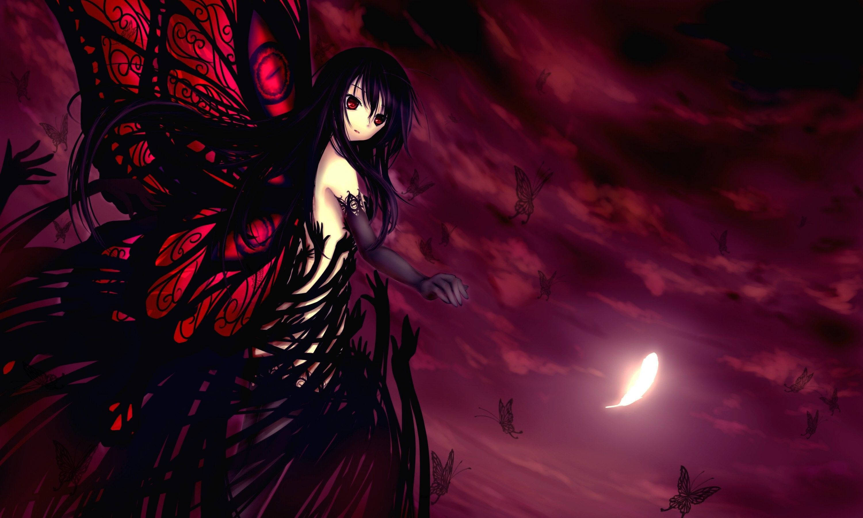 Anime Δαίμονας Goth Πεταλούδα Ταπετσαρία