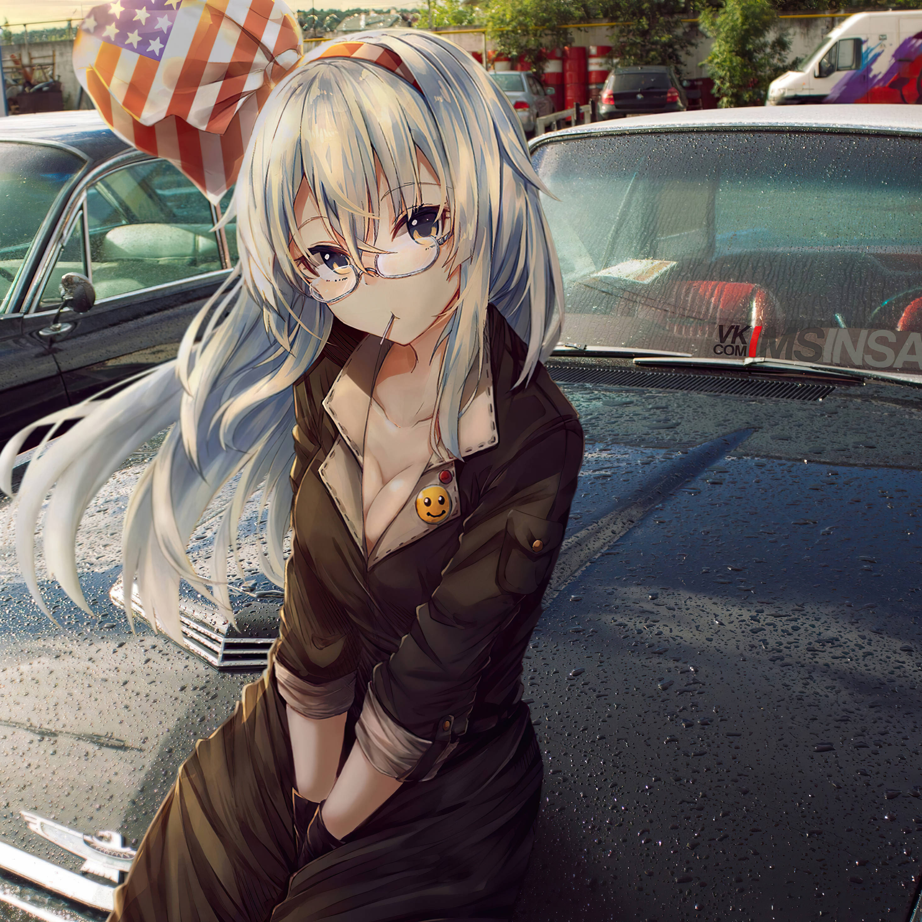Anime κορίτσι iPad πάνω σε αυτοκίνητο Ταπετσαρία