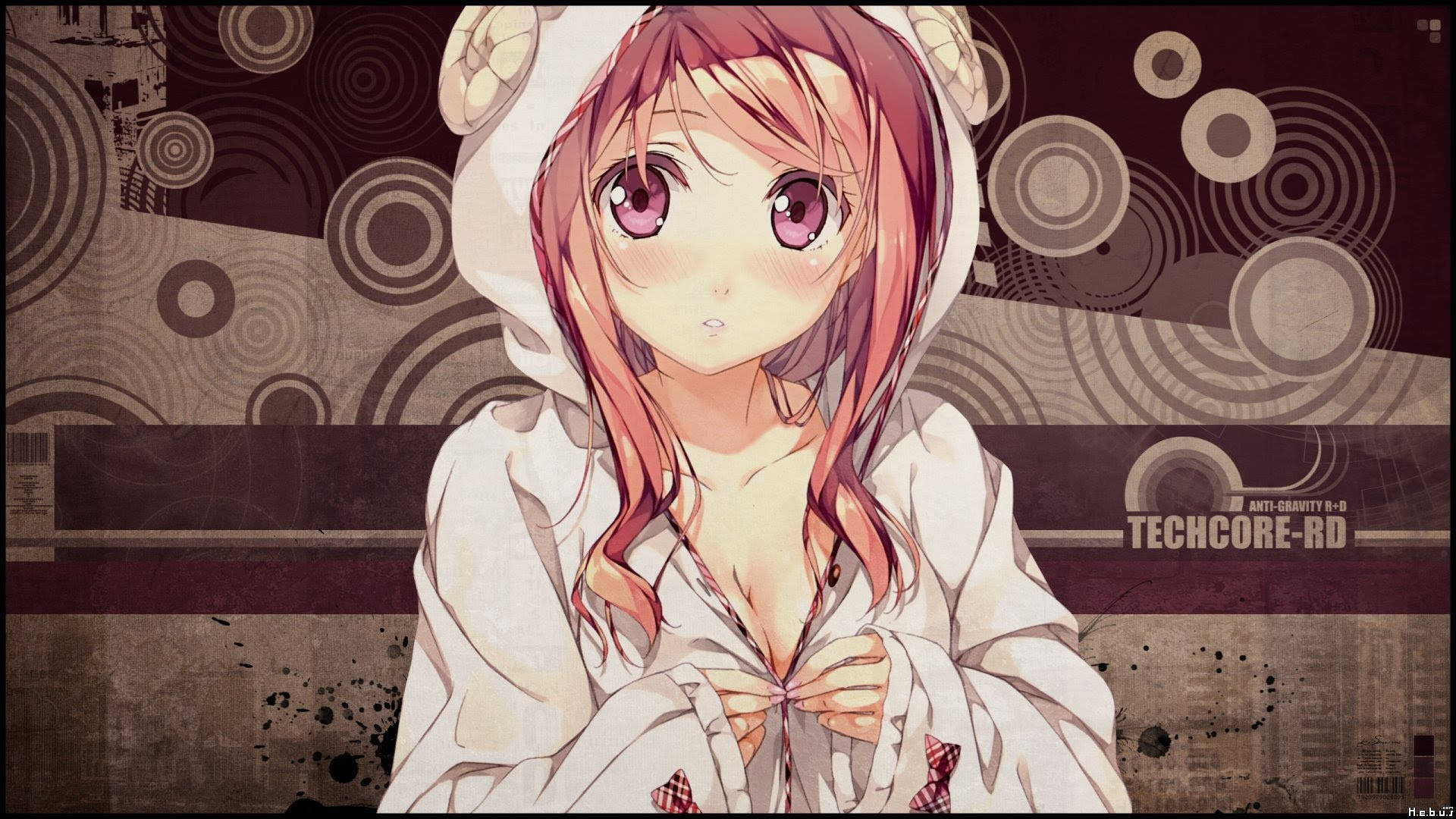 Anime Κορίτσι με Hoodie Από Kantoku Ταπετσαρία